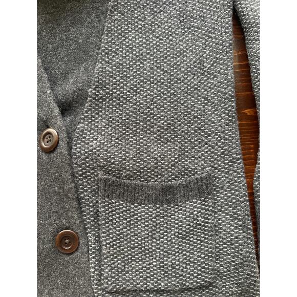 VTG Lands End Wool Blend Dad Cardigan Sweater M Grey Grandpa Preppy Classic - Picture 10 of 15